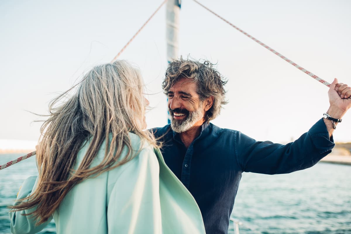 Couple sailing