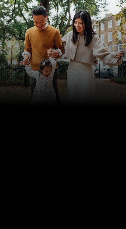 Family walking in the park