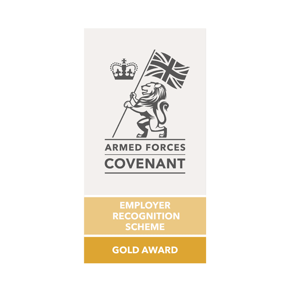Armed Forces gold award accreditation logo